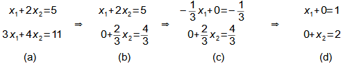 Příklad postupu Gaussovy eliminační metody